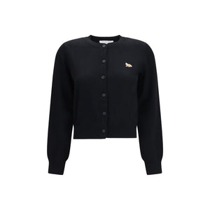 Maison Kitsuné Schwarzer Baumwollcardigan