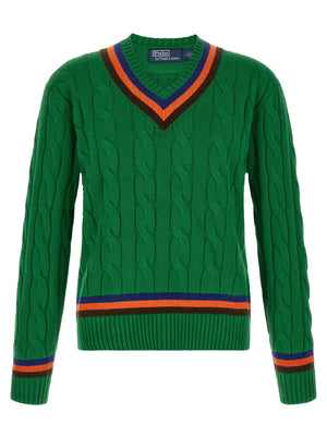 Polo Ralph Lauren Zweifarbige Wollstrickjacke