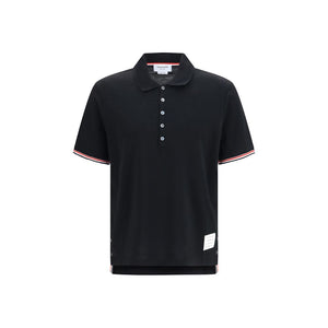 Thom Browne Schwarzes Baumwoll-Poloshirt