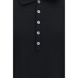 Thom Browne Schwarzes Baumwoll-Poloshirt