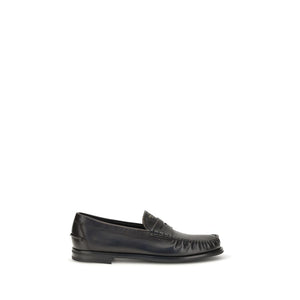 Prada Schwarze "Bos Taurus" Kalbsleder Loafer zum Hineinschlüpfen