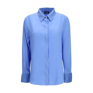 Ella Blaue Seidenbluse
