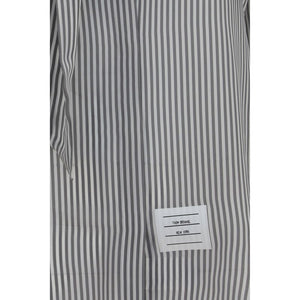 Thom Browne Graues Seidenhemd mit Muster