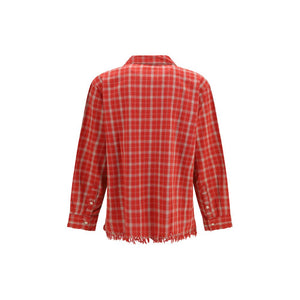 FOUND Rotes Baumwollhemd mit Muster