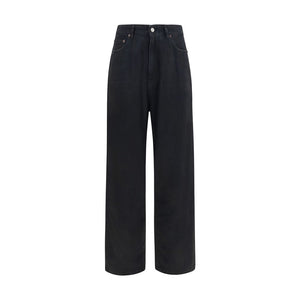 MM6 Schwarze Baumwolljeans im Relaxed Fit