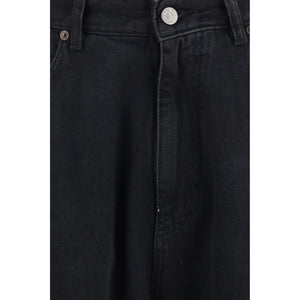 MM6 Schwarze Baumwolljeans im Relaxed Fit
