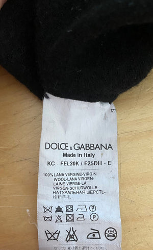 Dolce & Gabbana Schwarzer Wollstrick-Cardigan mit Knopfleiste