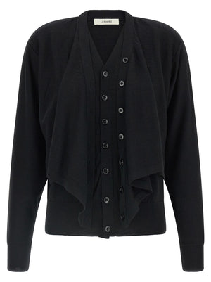 Lemaire Schwarzer Wollcardigan