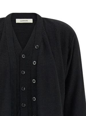 Lemaire Schwarzer Wollcardigan
