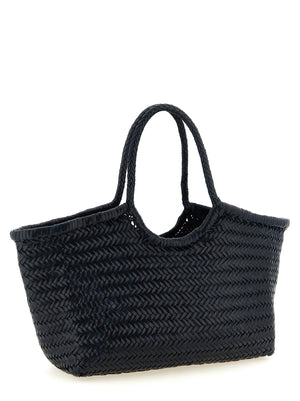 Dragon Diffusion Schultertasche aus blauem Rindsleder