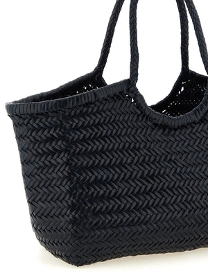 Dragon Diffusion Schultertasche aus blauem Rindsleder
