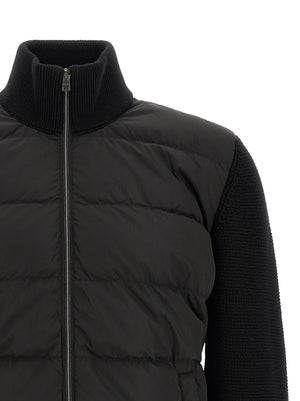 Herno Schwarze Wolljacke in voller Länge