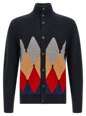 Ballantyne Blauer Kaschmir-Cardigan