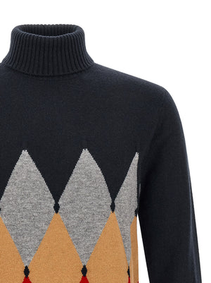 Ballantyne Blauer Kaschmir-Cardigan