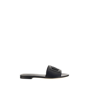 Dolce & Gabbana Schwarze Bos Taurus Kalbsleder-Sandalen