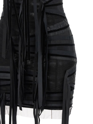 The Attico Kurzes Schwarzes Kleid Aus Polyamid