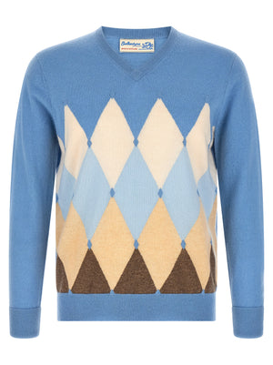 Ballantyne Blauer Kaschmir-Cardigan