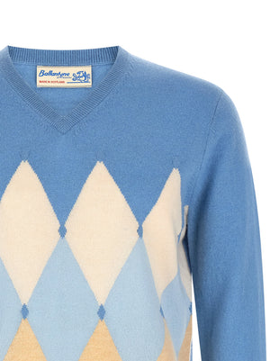 Ballantyne Blauer Kaschmir-Cardigan
