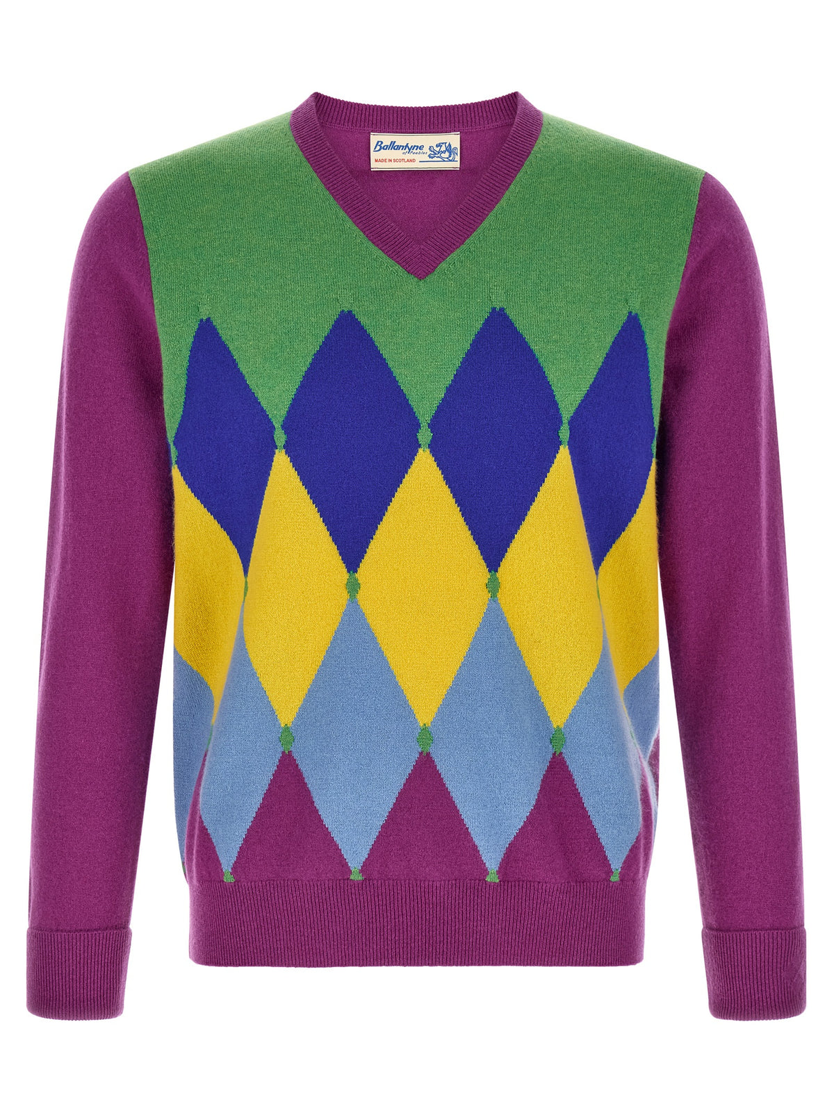 Ballantyne Mehrfarbige Kaschmir-Strickjacke