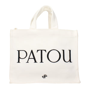Patou Weiße Stoffhandtasche