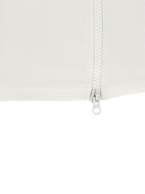 Courrèges Weißes ärmelloses Baumwoll-T-Shirt