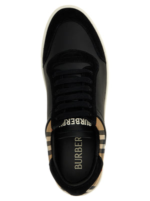 Burberry Schwarze Kalbsleder Low-Top-Sneaker