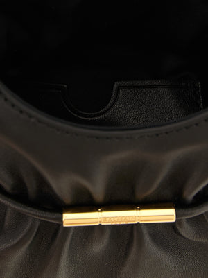 Balmain Schwarze Lammleder-Schultertasche
