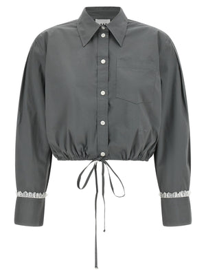 Ganni Graue Baumwollbluse