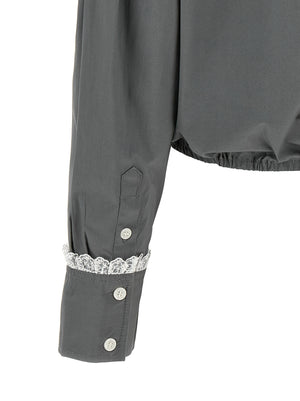 Ganni Graue Baumwollbluse