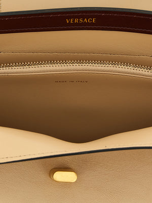 Versace Beigefarbene Kalbshaut Schultertasche