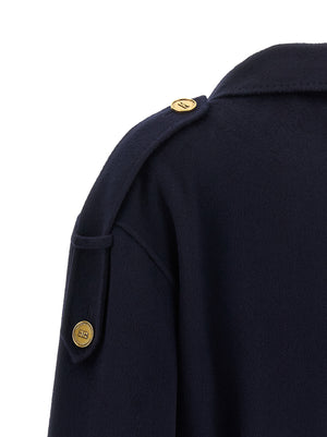 Elisabetta Franchi Blauer Wollmantel