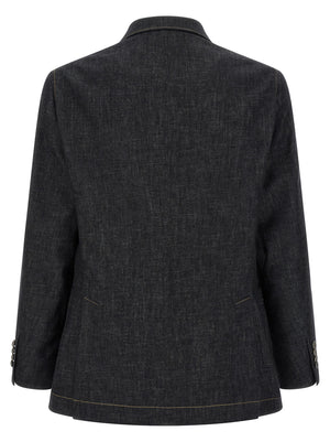 Brunello Cucinelli Blauer Baumwollblazer