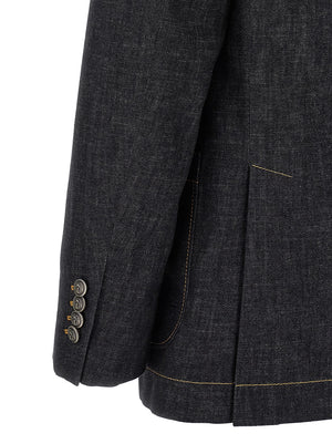 Brunello Cucinelli Blauer Baumwollblazer