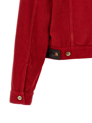 Versace Rote Baumwolljacke in voller Länge