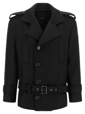 PINKO Schwarzer Wollmantel