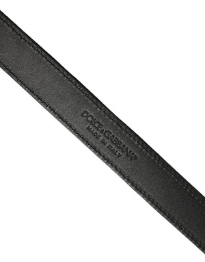 Dolce & Gabbana Schwarzer Ledergürtel mit silberfarbener Schnalle