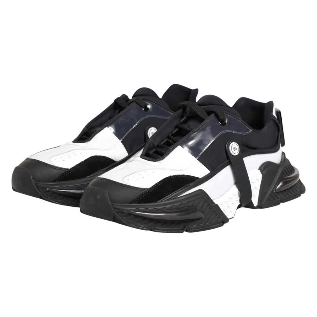 Dolce & Gabbana Weiße schwarze Logo Airmaster Sneaker Schuhe