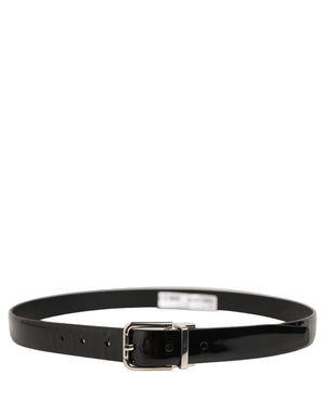 Dolce & Gabbana Schwarzer Ledergürtel mit silberfarbener Schnalle