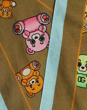 Dolce & Gabbana Herren Schal aus Baumwolle mit Teddybär-Print in Braun