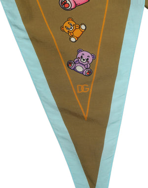 Dolce & Gabbana Herren Schal aus Baumwolle mit Teddybär-Print in Braun