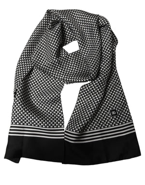 Dolce & Gabbana Seidenschal mit geometrischem Schwarz-Weiß-Muster
