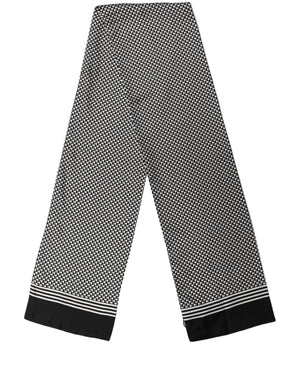 Dolce & Gabbana Seidenschal mit geometrischem Schwarz-Weiß-Muster