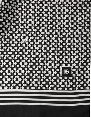 Dolce & Gabbana Seidenschal mit geometrischem Schwarz-Weiß-Muster