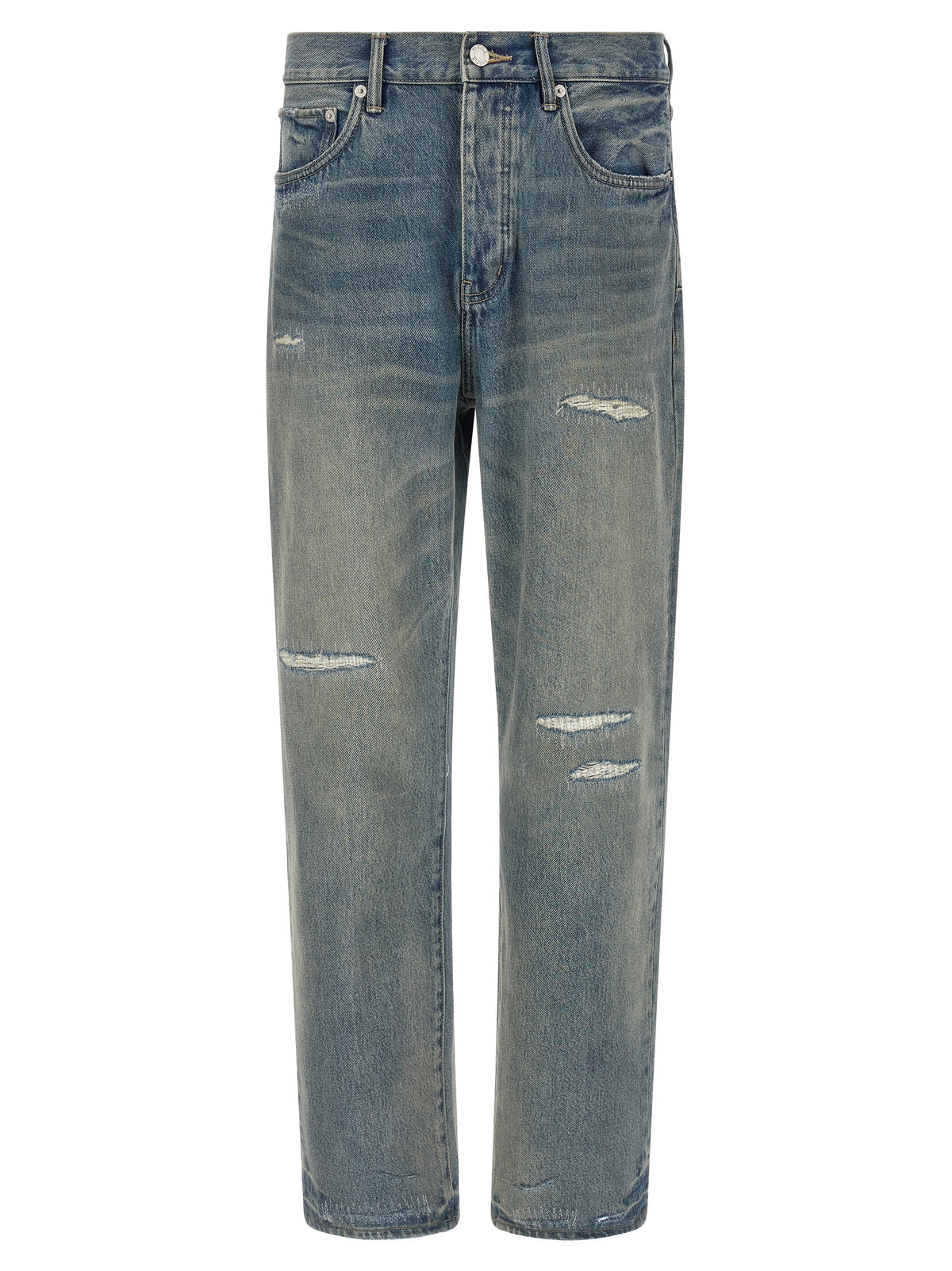 PURPLE Graue Jeans aus Baumwolle im geraden Schnitt