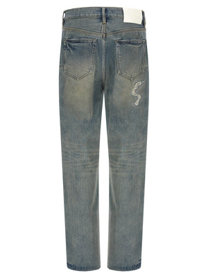 PURPLE Graue Jeans aus Baumwolle im geraden Schnitt