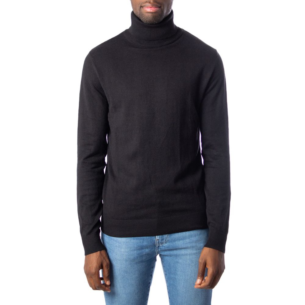 Jack Jones Schwarzer Baumwollrollkragenpullover