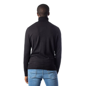 Jack Jones Schwarzer Baumwollrollkragenpullover