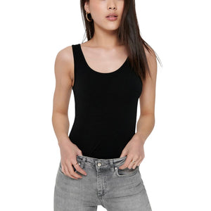 Only Schwarze Baumwoll-Tanktops