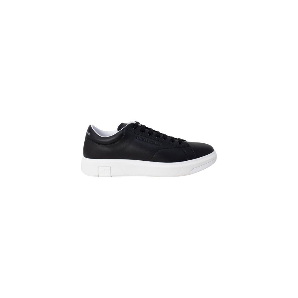 Armani Exchange Schwarze Leder Low-Top-Sneaker