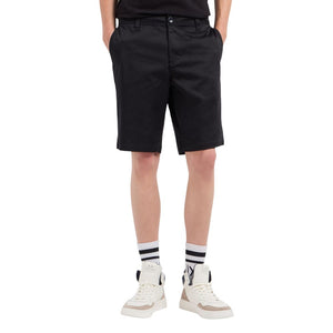 Armani Exchange Schwarze Baumwoll-Bermudashorts